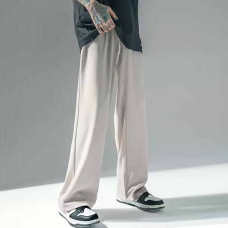 TR17623# 运动裤时尚潮牌新款夏季长裤宽松型青春流行男休闲裤纯色直筒潮