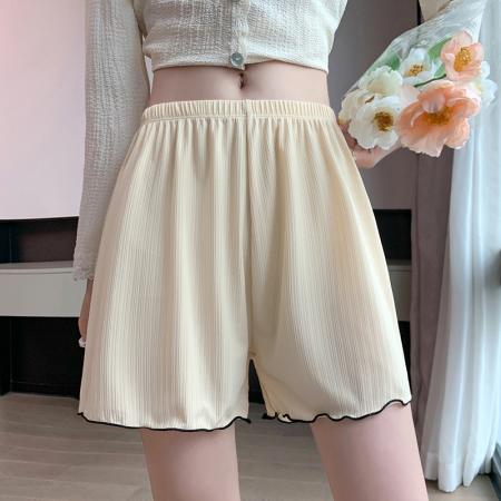 CX9990# 最便宜服装批 发冰丝安全裤女夏季薄款防走光不卷边打底裤可外穿白色宽松居家短裤
