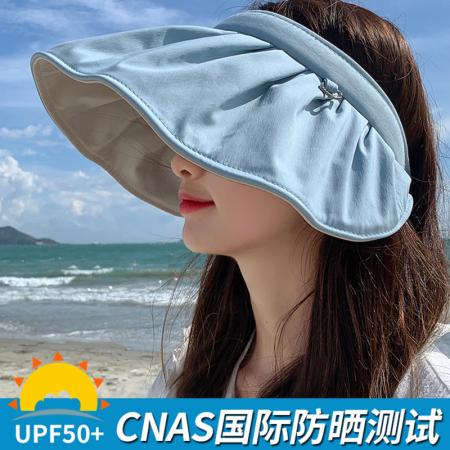 TR31994# 帽子女夏季空顶遮阳帽遮脸防紫外线太阳帽骑车发箍贝壳uv防晒帽潮 帽子批发