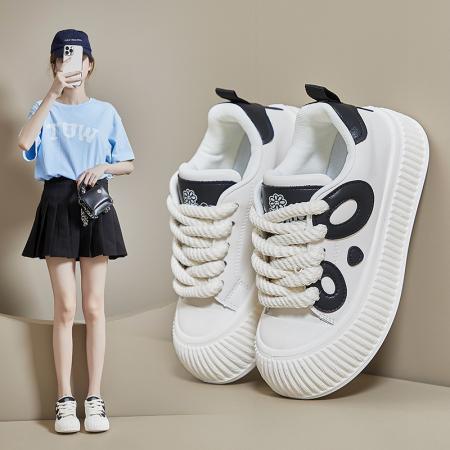 X-30384# 秋季新款韩版小白鞋女ins潮学生运动休闲街拍厚底增高板鞋 鞋子批发女鞋货源