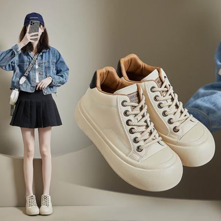 X-30430# 秋季高帮小白鞋新款韩版ins女学生厚底增高板鞋休闲鞋 鞋子批发女鞋货源